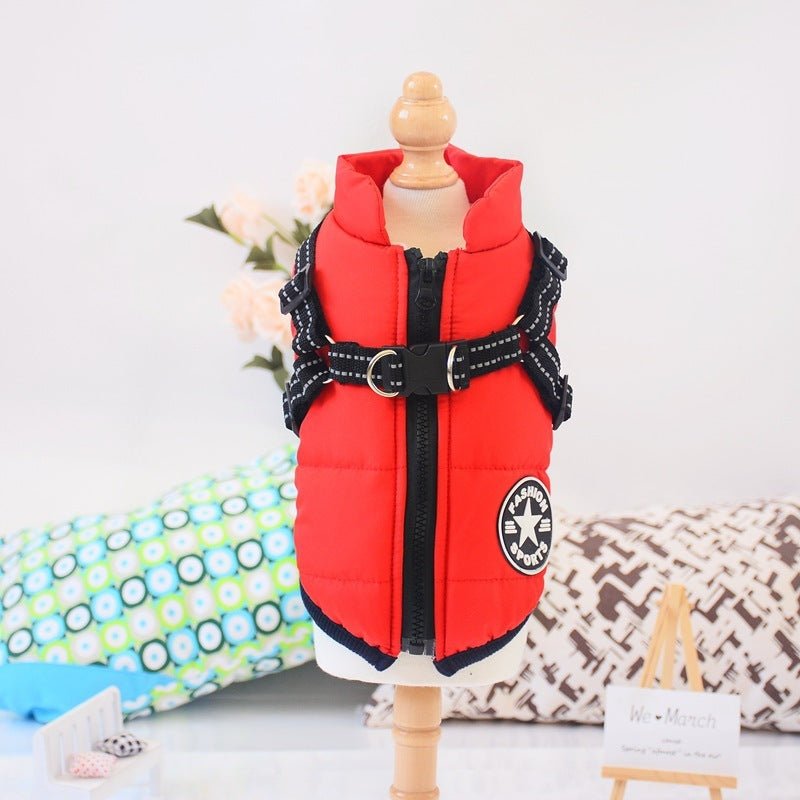 Waterproof Dog Clothes Winter Dog Coat With Harness Warm Pet Clothing Big Dog Jacket Chihuahua Labrador Coat Costume - EliteMascotas