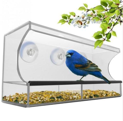 🌿 Alimentador Acrílico Transparente – Comedero Moderno y Minimalista para Aves, Ideal para Jardín, Terraza y Balcón ✨🐦 - EliteMascotas