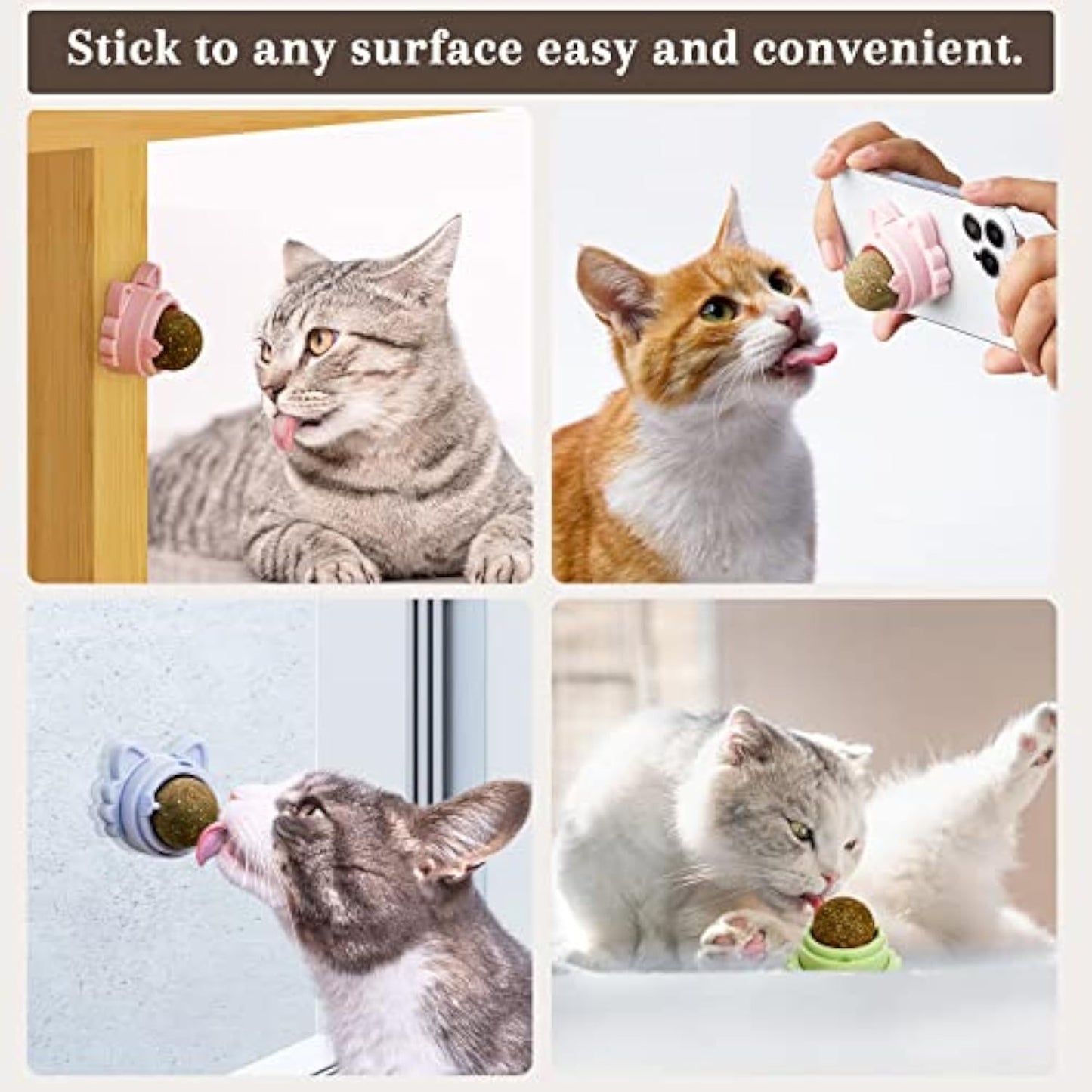 🌿 Bolas de Catnip Adhesivas para Gatos – Diversión, Salud y Bienestar en Cada Lamida 🐱🌿✨ - EliteMascotas