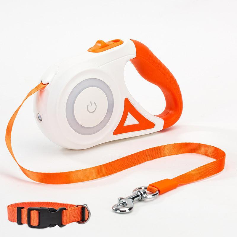 Correa Retráctil, Collar y Spotlight para Mascotas – Paseos Seguros y Visibles de Noche 🌙🐾 - EliteMascotas