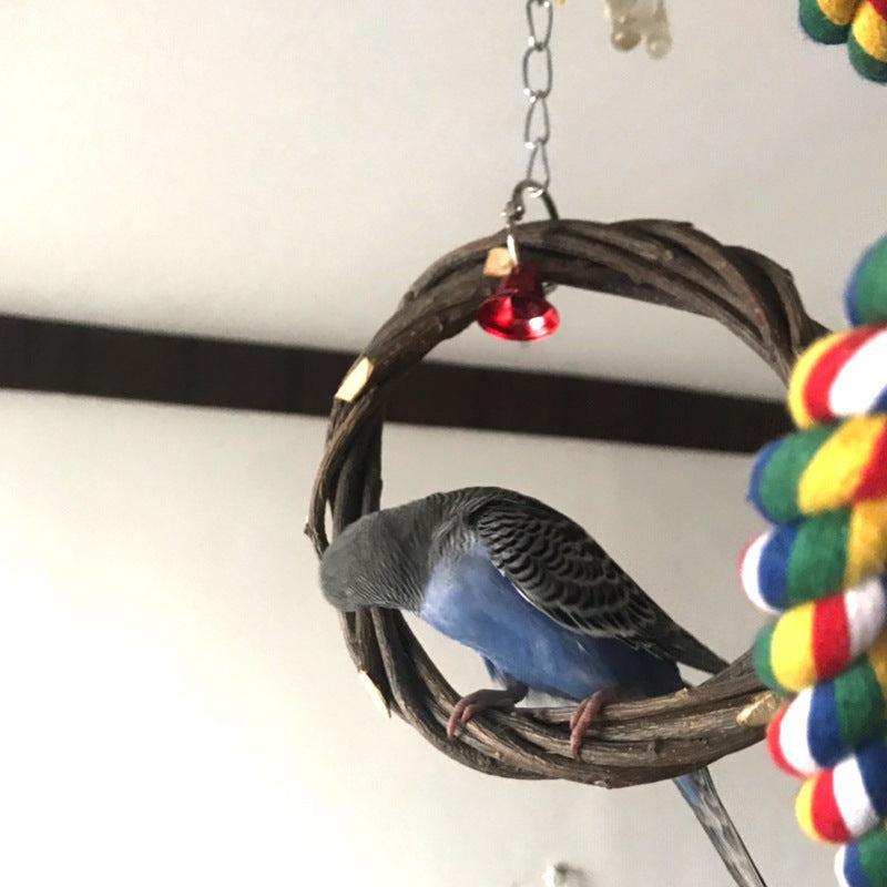 🌿 Jaula para Aves con Juguete de Ratán – Espacio Seguro y Divertido para Aves Pequeñas y Medianas 🐦🌿 - EliteMascotas