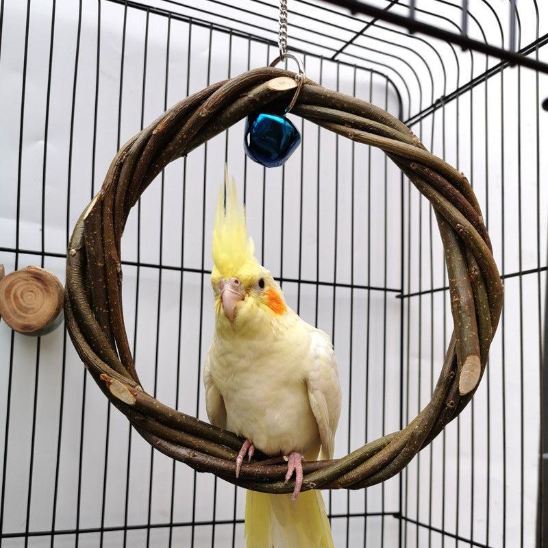 🌿 Jaula para Aves con Juguete de Ratán – Espacio Seguro y Divertido para Aves Pequeñas y Medianas 🐦🌿 - EliteMascotas