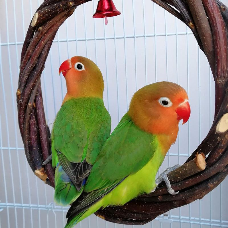 🌿 Jaula para Aves con Juguete de Ratán – Espacio Seguro y Divertido para Aves Pequeñas y Medianas 🐦🌿 - EliteMascotas