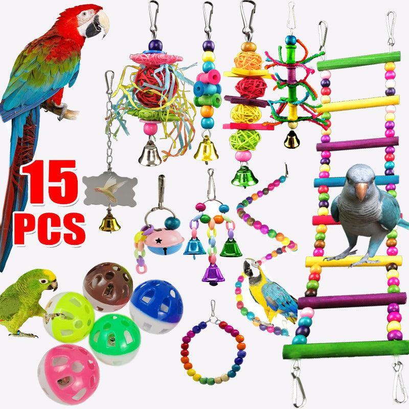 🌿 Juguete Combinado para Loros 10 Piezas – Diversión, Ejercicio y Bienestar en Cada Rincón de su Jaula 🦜🌿🎉