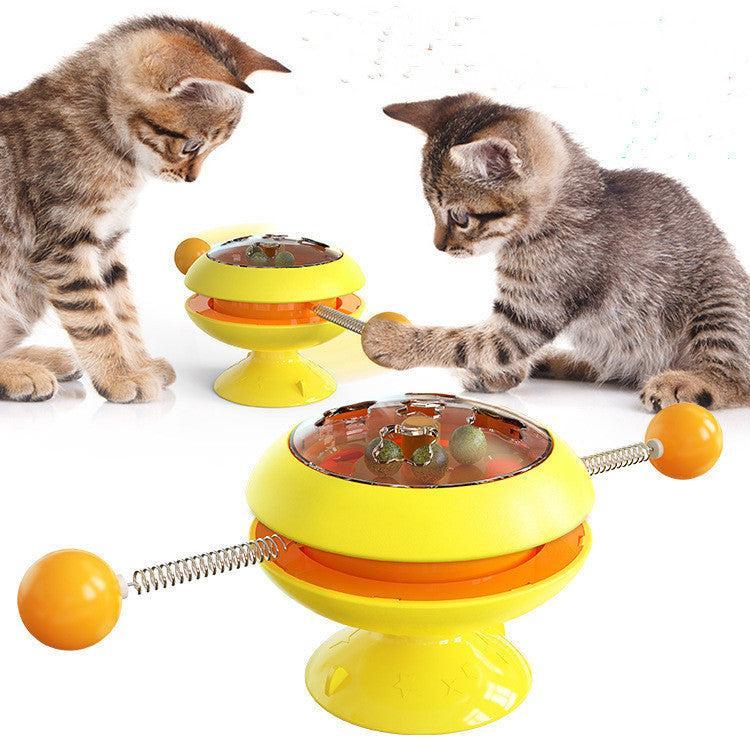 Juguete Giratorio con Catnip para Gatos – Diversión infinita y ejercicio inteligente 🐾🪶🌿 - EliteMascotas