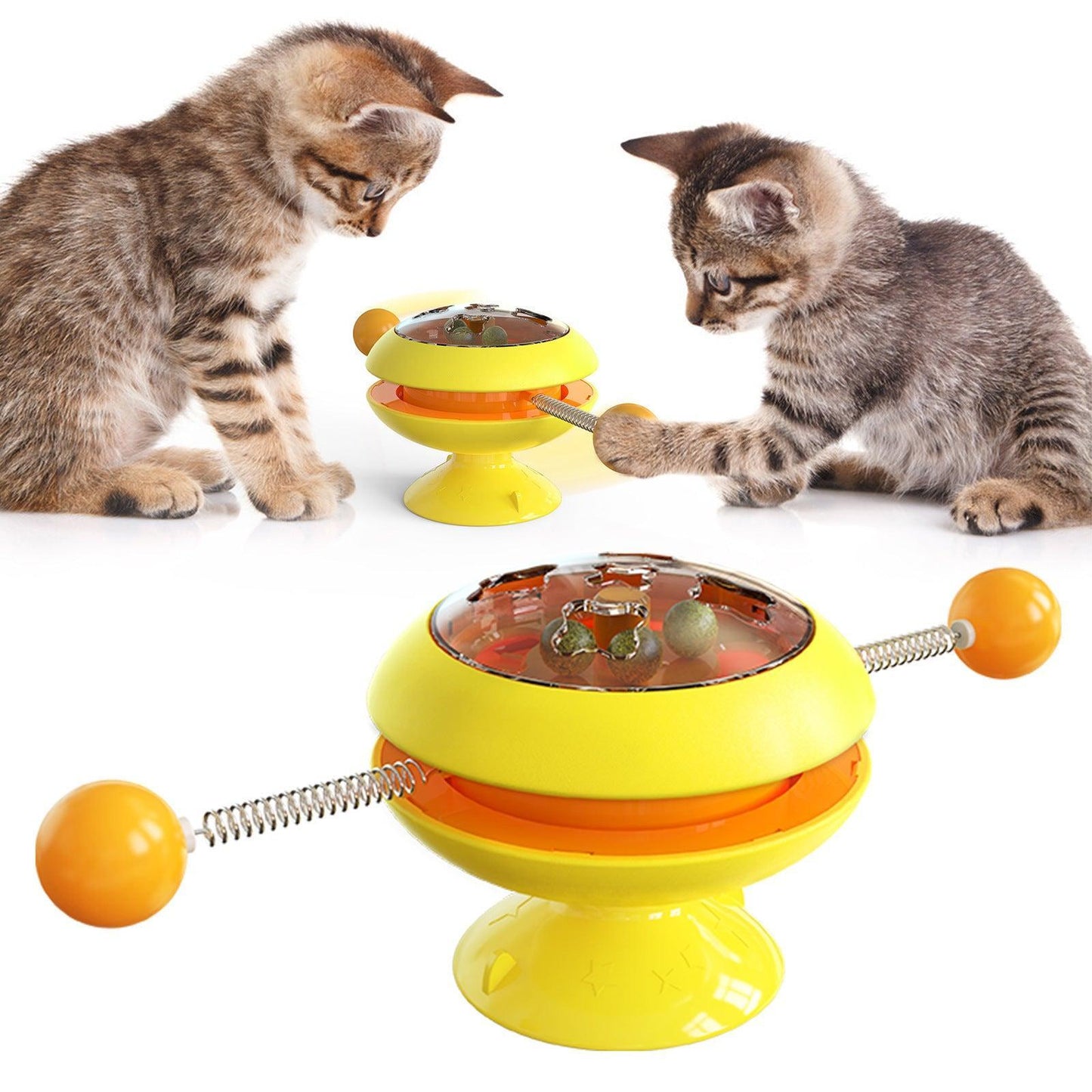 Juguete Giratorio con Catnip para Gatos – Diversión infinita y ejercicio inteligente 🐾🪶🌿 - EliteMascotas