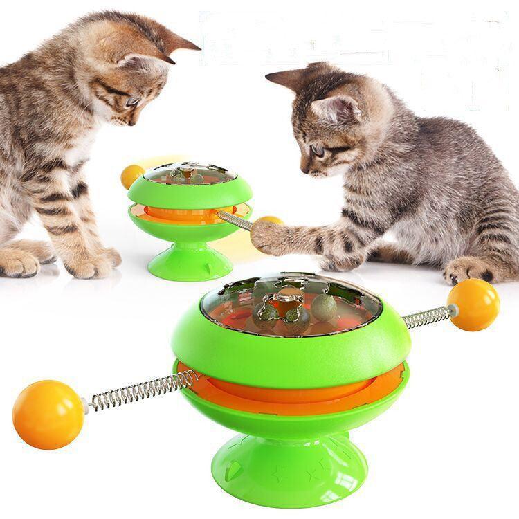 Juguete Giratorio con Catnip para Gatos – Diversión infinita y ejercicio inteligente 🐾🪶🌿 - EliteMascotas