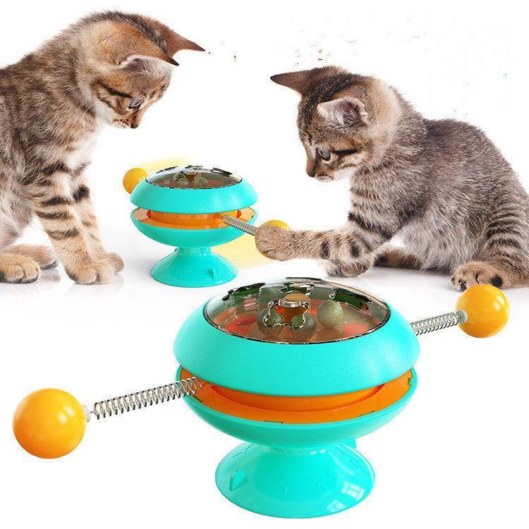 Juguete Giratorio con Catnip para Gatos – Diversión infinita y ejercicio inteligente 🐾🪶🌿 - EliteMascotas