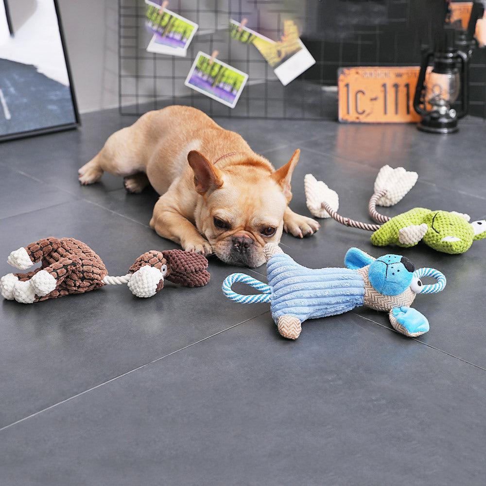 Juguete Mordedor Felpa Sonora Para Mascotas Activas – Diversión, calma y bienestar en cada mordisco 🐾🦴✨ - EliteMascotas