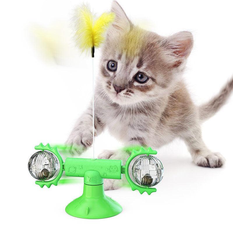 Molino Giratorio Multifunción para Gatos Felices – Diversión, salud y juego en cada giro 🐾🧠🪶 - EliteMascotas