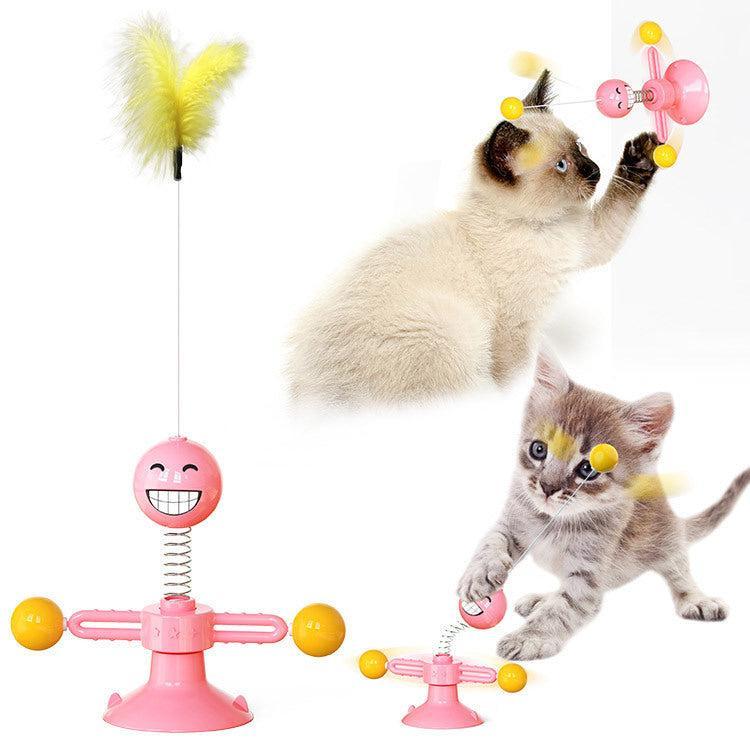Molino Giratorio Multifunción para Gatos Felices – Diversión, salud y juego en cada giro 🐾🧠🪶 - EliteMascotas