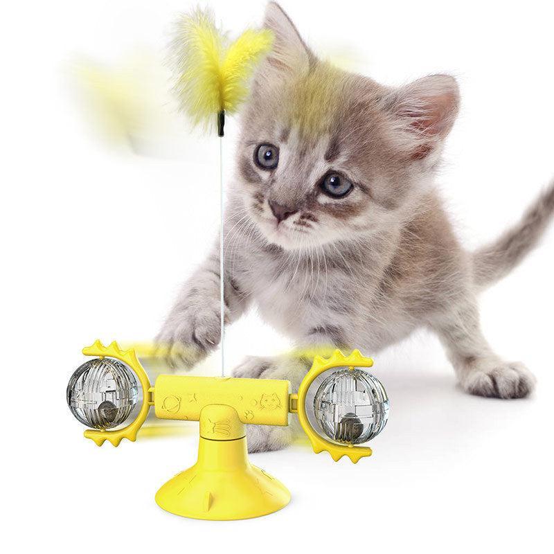 Molino Giratorio Multifunción para Gatos Felices – Diversión, salud y juego en cada giro 🐾🧠🪶 - EliteMascotas