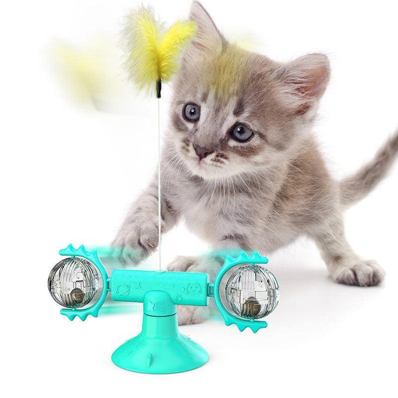 Molino Giratorio Multifunción para Gatos Felices – Diversión, salud y juego en cada giro 🐾🧠🪶 - EliteMascotas
