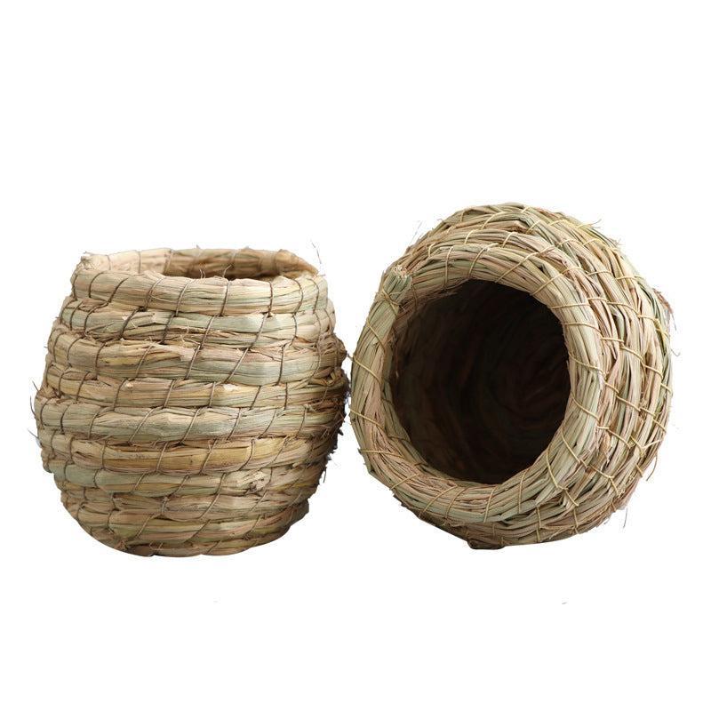 🌿 Nido de Paja Cálido para Aves – Refugio Natural, Seguro y Acogedor para Pájaros y Pequeños Animales 🐦🍃