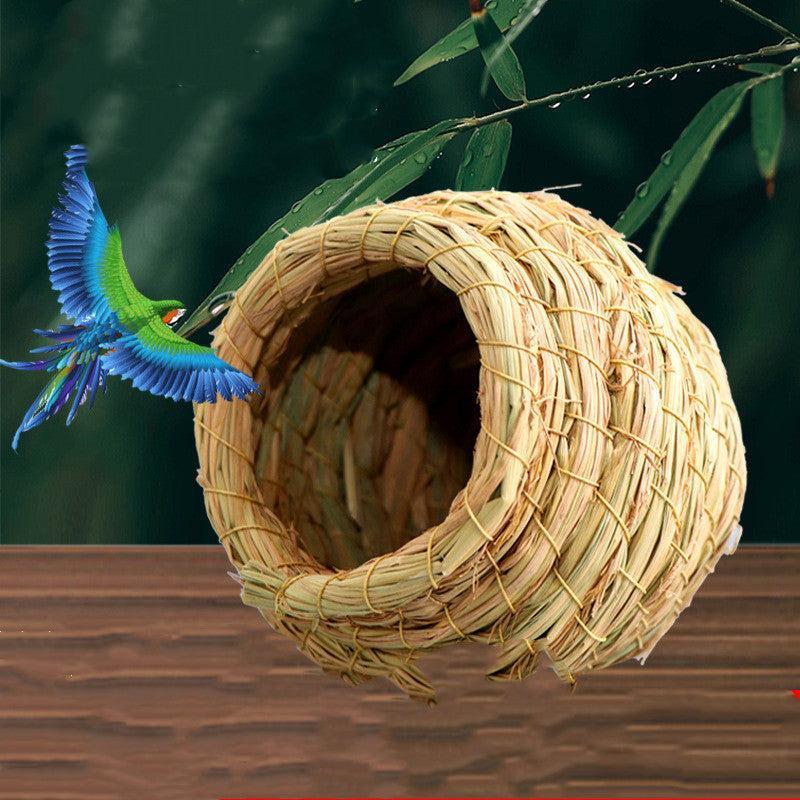 🌿 Nido de Paja Cálido para Aves – Refugio Natural, Seguro y Acogedor para Pájaros y Pequeños Animales 🐦🍃