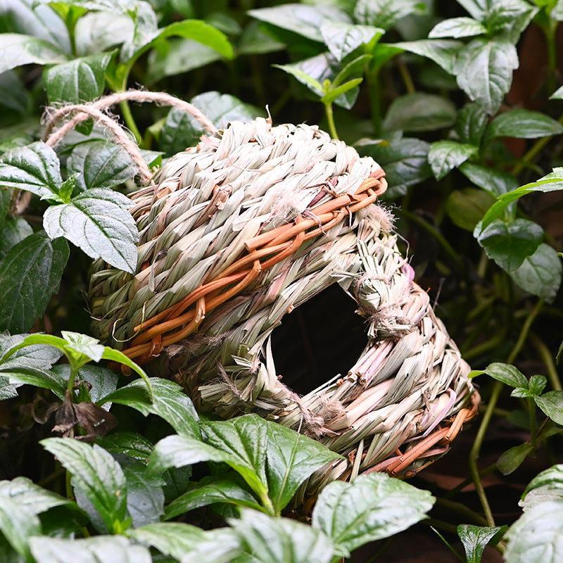 🌿 Nido de Paja Creativo para Aves – Refugio Natural y Artesanal para Pájaros Pequeños y Medianos 🐦🍃 - EliteMascotas