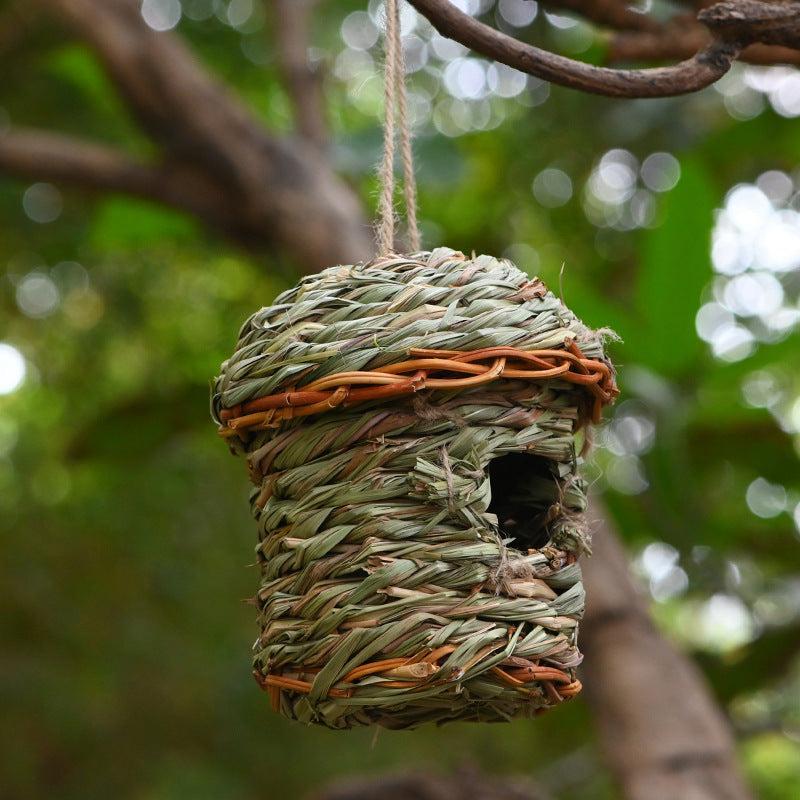 🌿 Nido de Paja Creativo para Aves – Refugio Natural y Artesanal para Pájaros Pequeños y Medianos 🐦🍃 - EliteMascotas