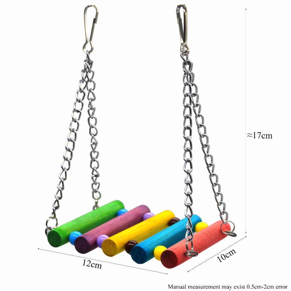 🌿 Puente Colgante Colorido con Columpio Peonía – Diversión, Color y Movimiento para Aves Pequeñas y Medianas 🦜🌸🌈 - EliteMascotas