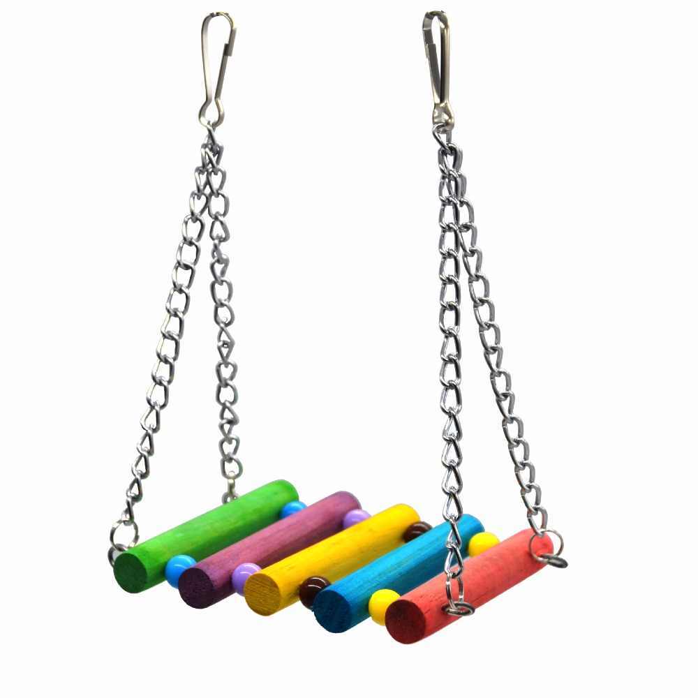 🌿 Puente Colgante Colorido con Columpio Peonía – Diversión, Color y Movimiento para Aves Pequeñas y Medianas 🦜🌸🌈 - EliteMascotas