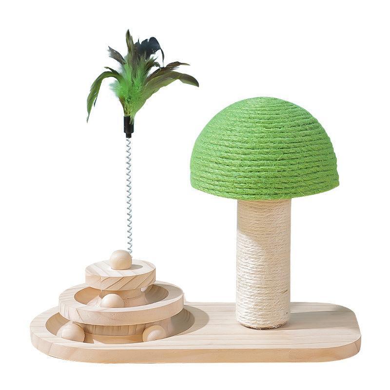 Rascador Interactivo de Madera para Gatos – Diseño natural, juego activo y bienestar 🐾🌿✨ - EliteMascotas