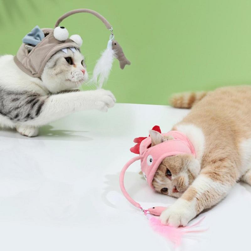 Sombrero Interactivo Ajustable con Pluma para Gatos – Diversión, estilo y ejercicio en un solo accesorio 🐾🎩🪶 - EliteMascotas