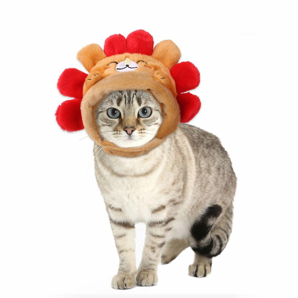 🌿Sombrero para Mascotas con Pelo Rizado - Divertido para Gatos 🐱🎩✨ – ¡Dale a tu gato un look inolvidable! - EliteMascotas