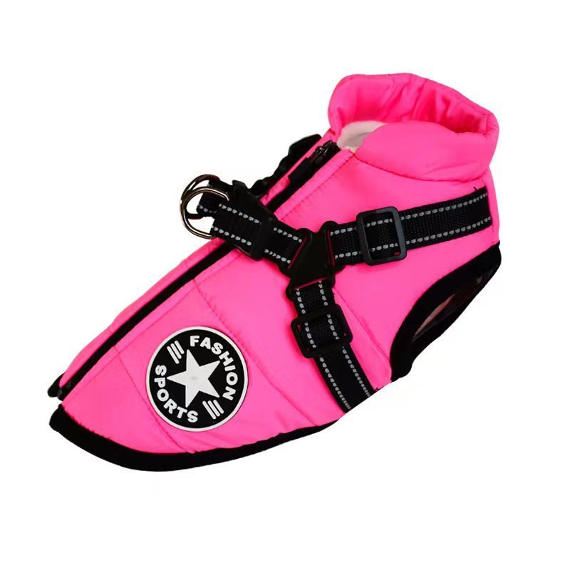 Waterproof Dog Clothes Winter Dog Coat With Harness Warm Pet Clothing Big Dog Jacket Chihuahua Labrador Coat Costume - EliteMascotas