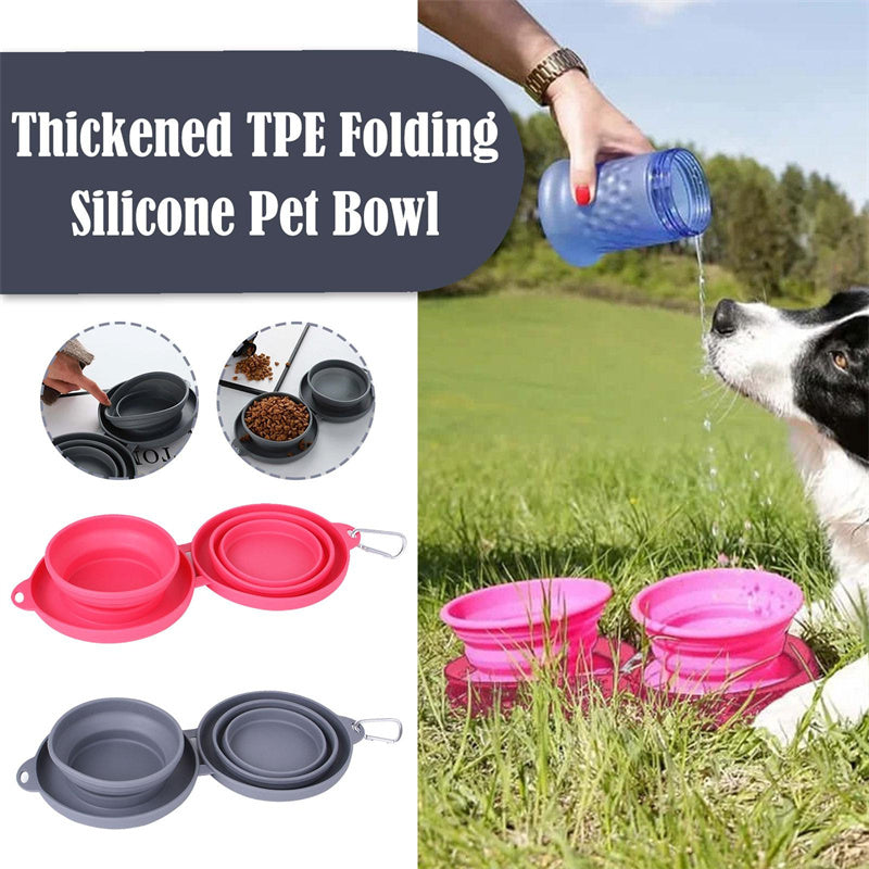 Tazón Doble Plegable de Silicona para Mascotas – Comodidad y orden en cada comida 🐶🐱✨