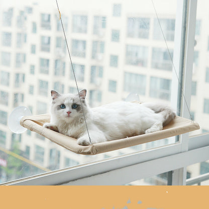 Hamaca de lujo para gatos con ventana: cómodo posadero con ventosas para gatos de interior