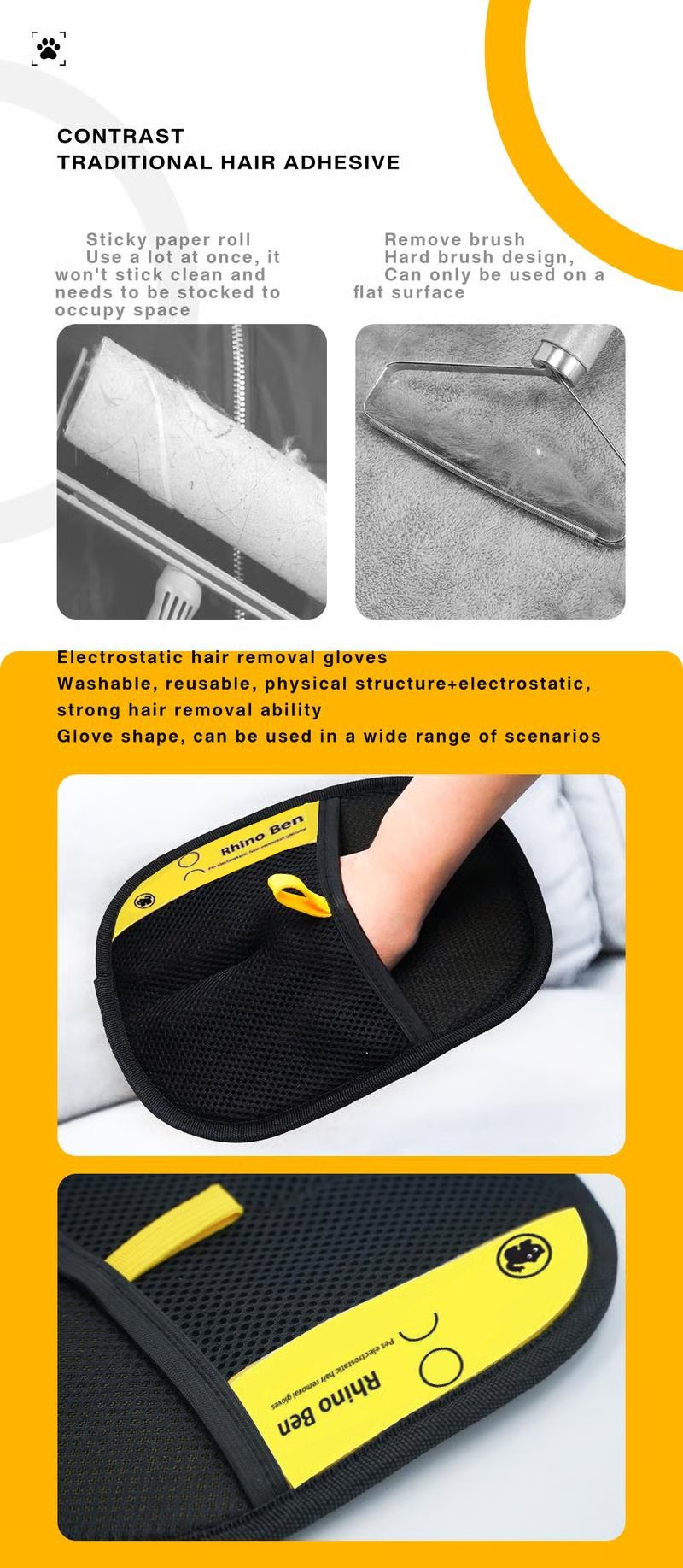 🐾 Premium Electrostatic Pet Hair Removal Glove — Eco‑Friendly, Reusable & Ultra‑Powerful Fur Cleaner
