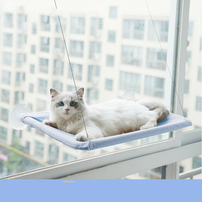 Hamaca de lujo para gatos con ventana: cómodo posadero con ventosas para gatos de interior