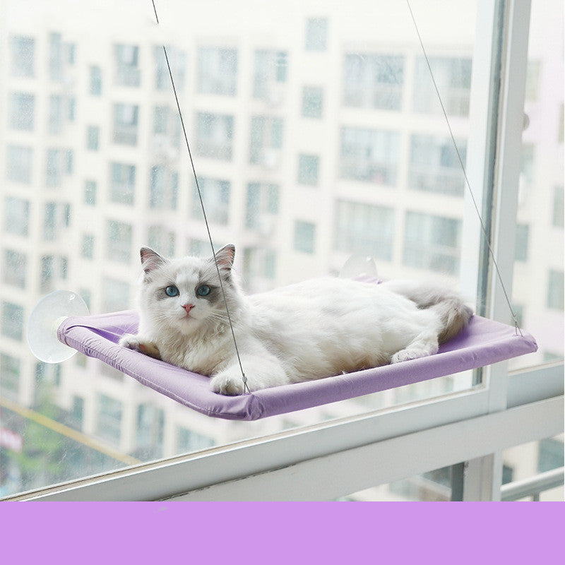 Hamaca de lujo para gatos con ventana: cómodo posadero con ventosas para gatos de interior