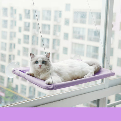 Hamaca de lujo para gatos con ventana: cómodo posadero con ventosas para gatos de interior