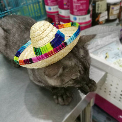 Sombrero de Paja Hecho a Mano para Mascotas – ¡Estilo y frescura para tu peludo! 🌞🐾