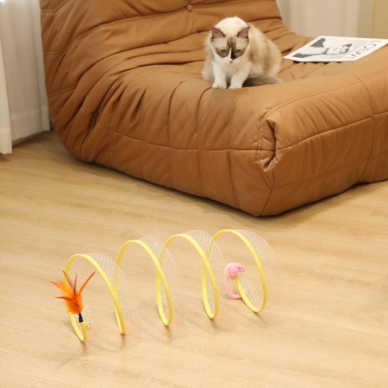 Foldable Cat Tunnel With Interactive Mouse - Fun, exercise and hunting in every corner 🐾🧶🐭