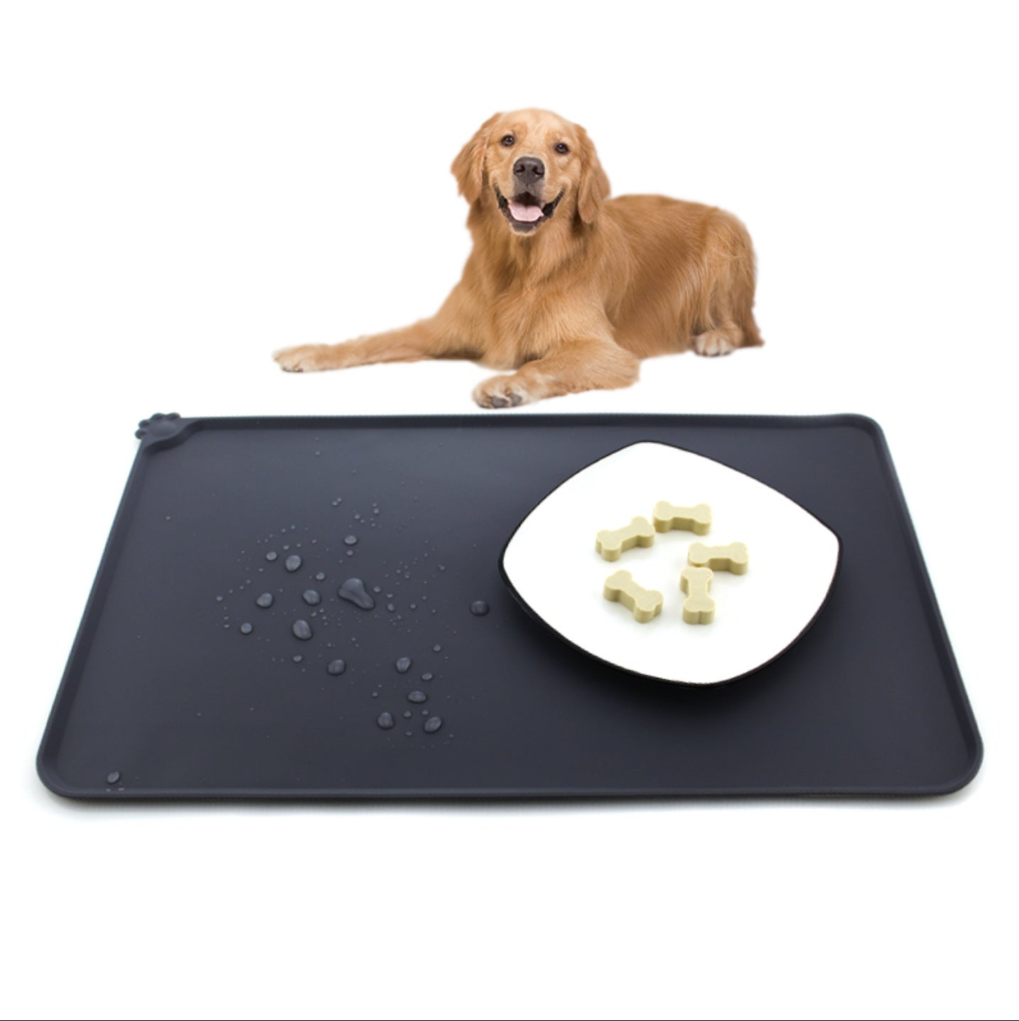 Alfombrilla Impermeable Antideslizante de Comida para Mascotas – Comodidad y limpieza en cada comida 🐾🍽️