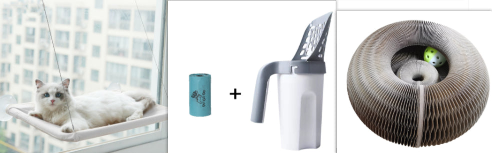 Hamaca de lujo para gatos con ventana: cómodo posadero con ventosas para gatos de interior