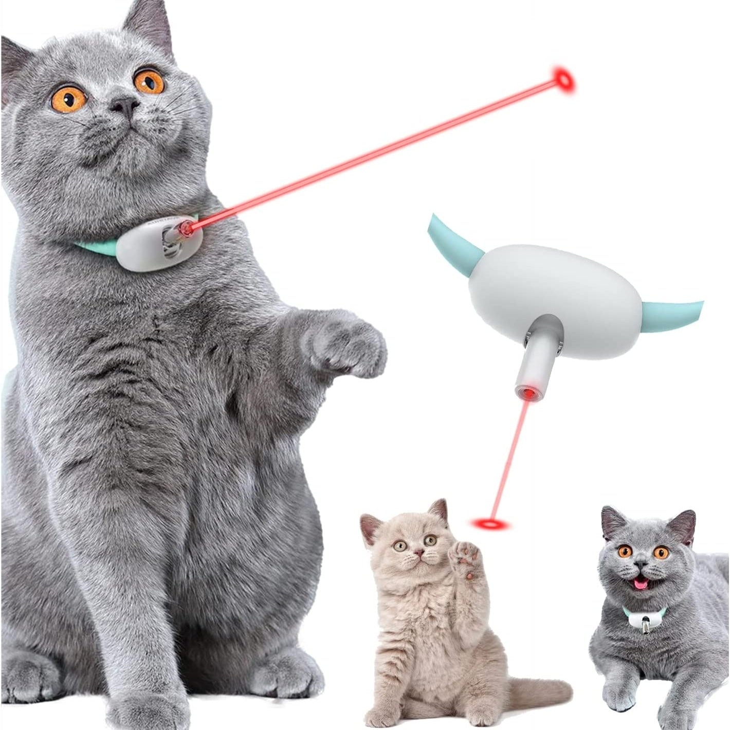 Collar Láser Interactivo para Gatos Activos – ¡Mantén a tu gato activo y saludable! 🐾🎮