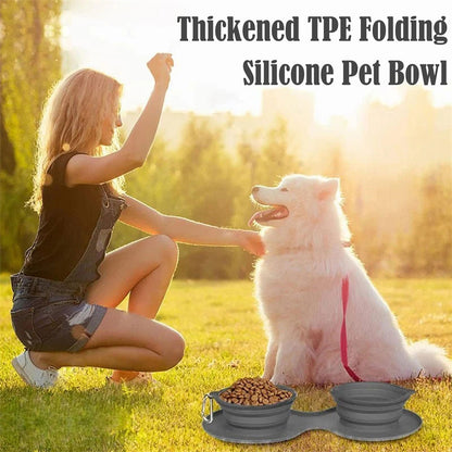 Tazón Doble Plegable de Silicona para Mascotas – Comodidad y orden en cada comida 🐶🐱✨