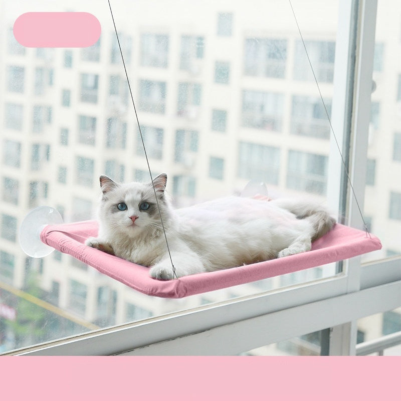 Hamaca de lujo para gatos con ventana: cómodo posadero con ventosas para gatos de interior