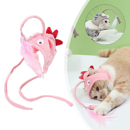 Sombrero Interactivo Ajustable con Pluma para Gatos – Diversión, estilo y ejercicio en un solo accesorio 🐾🎩🪶