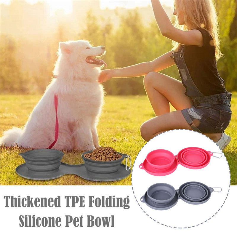 Tazón Doble Plegable de Silicona para Mascotas – Comodidad y orden en cada comida 🐶🐱✨